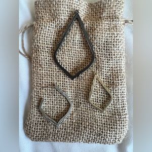 Kendra Scott single earrings - gun metal Sophee, gold Sophia and silver Miku